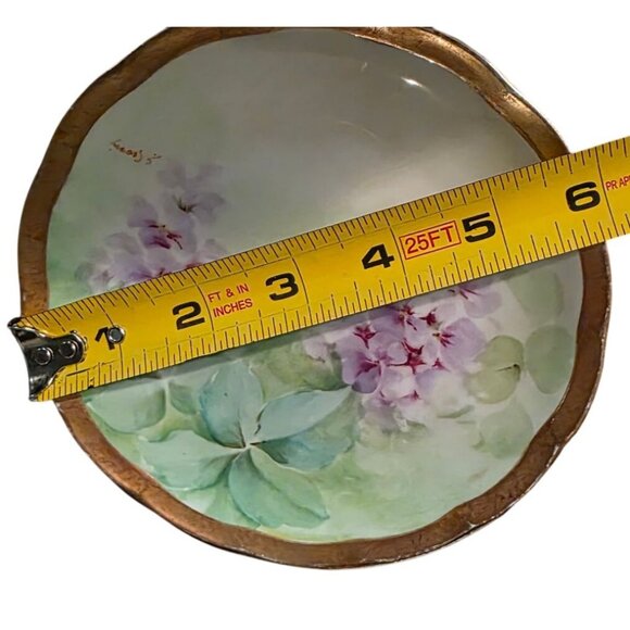 Antique Hand-Painted Tea Cup Saucer & Plate Limoges Signed Floral Gold Trim More - Picture 6 of 16